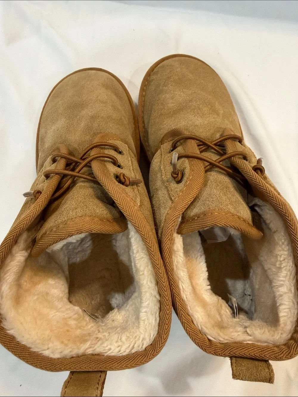 Men's Suede Chukka Boots with Shearling Lining - Brown